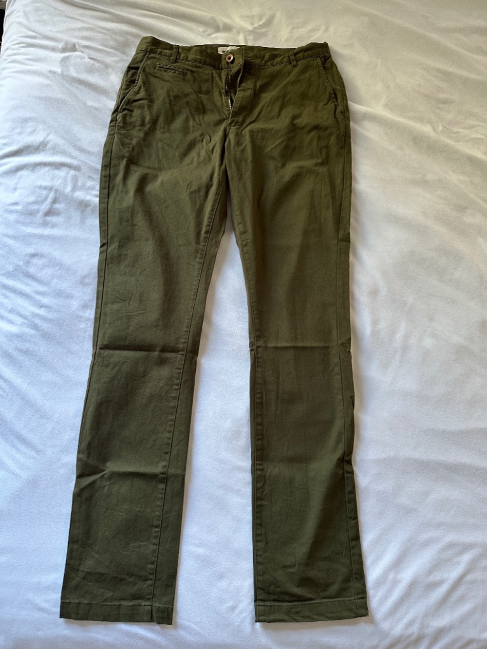 Taylor Stitch Olive Slim Democratic Chino,Size 35